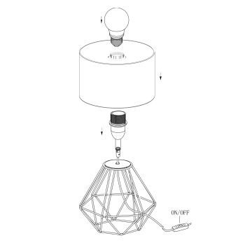 Eglo - Lâmpada de mesa 2 1xE14/60W/230V