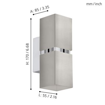 Eglo - Luz de parede LED 2xGU10/3.3W/230V angular