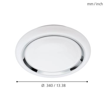 Eglo - Iluminação de teto LED RGBW com regulação CAPASSO-C LED/17W/230V