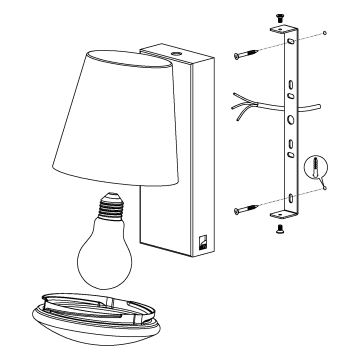 Eglo - Luz de parede de exterior 1xE27/10W/230V IP44