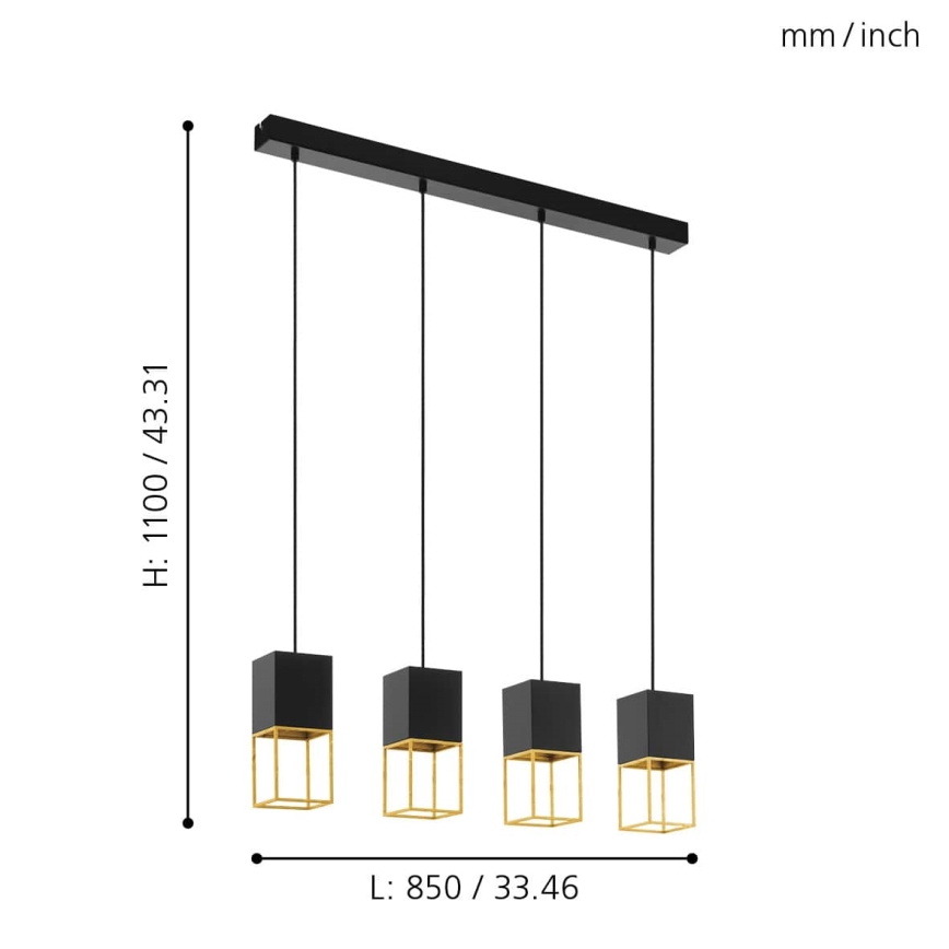 Eglo - Candelabro num fio LED 4xGU10/5W/230V