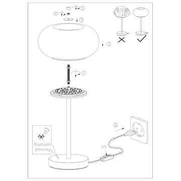 Eglo - Candeeiro de mesa LED RGB com regulação OPTICA-C LED/16W/230V