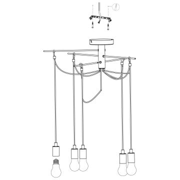 Eglo - Candelabro num fio 6xE27/60W/230V