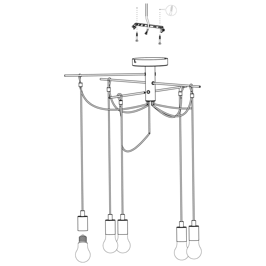 Eglo - Candelabro num fio 6xE27/60W/230V