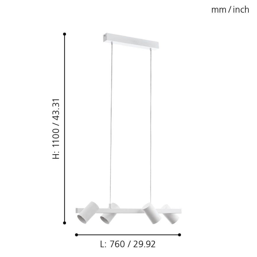 Eglo - Candelabro num fio 4xE14/25W/230V