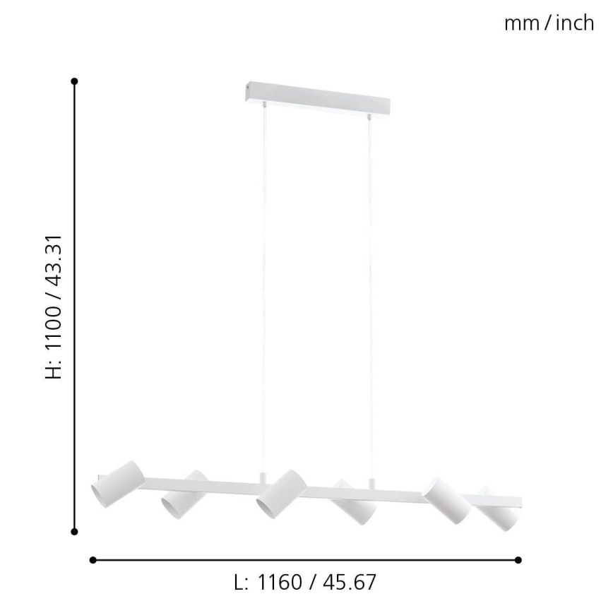 Eglo - Candelabro num fio 6xE14/25W/230V