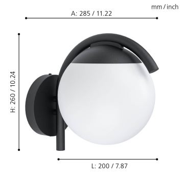 Eglo - Luz de parede de exterior 1xE27/28W/230V IP44