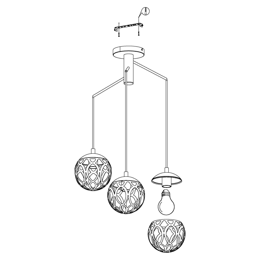 Eglo - Candelabro num fio 3xE27/60W/230V