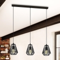 Eglo - Candelabro suspenso 3xE27/40W/230V preto