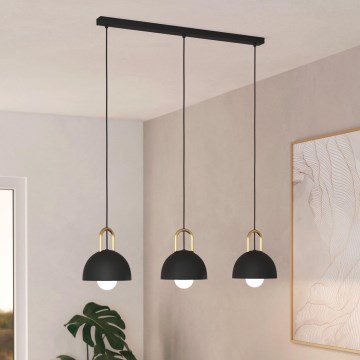 Eglo - Candelabro suspenso 3xE27/40W/230V preto