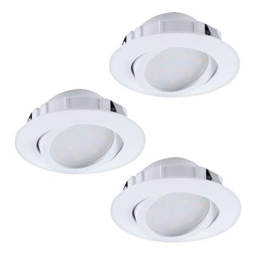 Eglo - CONJUNTO 3x Focos de encastrar LED com regulação PINEDA 1xLED/5,5W/230V