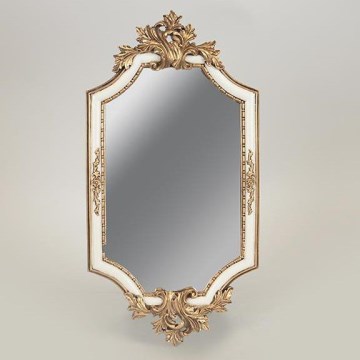 Espelho de parede 41x21 cm branco/dourado