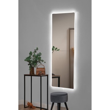 Espelho de parede LED com retroiluminação RECTANGULAR 120x40 cm branco