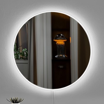 Espelho de parede LED com retroiluminação ROUND diâmetro 60 cm branco