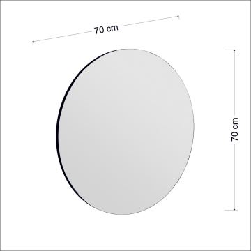 Espelho de parede ZEOS diâmetro 70 cm preto