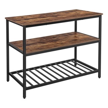 Estante de prateleiras para cozinha MARGE castanho/preto