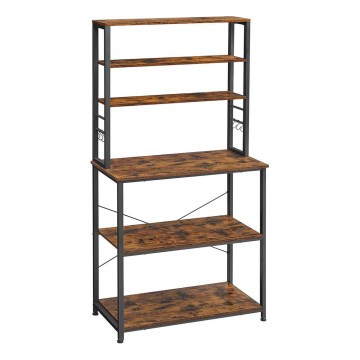 Estante para cozinha MARGE, castanho/preto