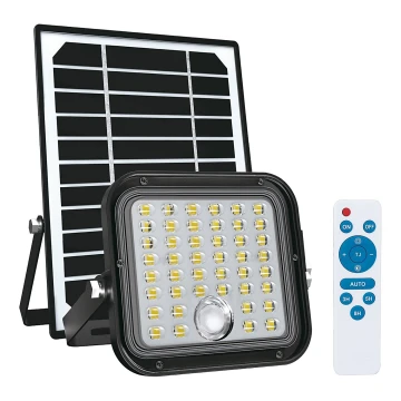 Exterior solar holofote com uma sensor LED/10W/3,7V 4000K IP65 + controlo remoto