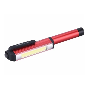 Extol - Lápis LED com uma iluminação LED/3W/3xAAA vermelho/preto