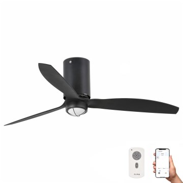 FARO 32043WP-10- Ventoinha de teto LED MINI TUBE FAN M 16W/230V preto 128 cm SMART + comando