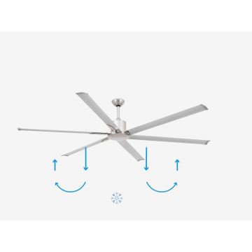 FARO 33465A - Ventoinha de teto ANDROS XL cromado mate + controlo remoto