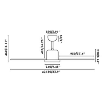 FARO 33465A - Ventoinha de teto ANDROS XL cromado mate + controlo remoto