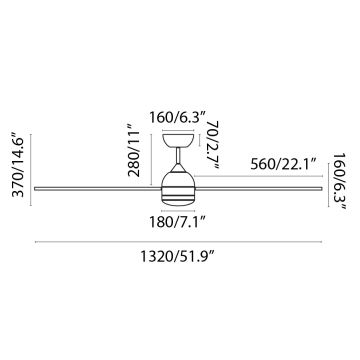 FARO 33524WP - Ventoinha de teto LED POROS L LED/19W/230V madeira/branco d. 132 cm SMART + comando