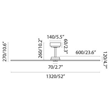 FARO 34100 - Ventoinha de teto MILOS preto + controlo remoto