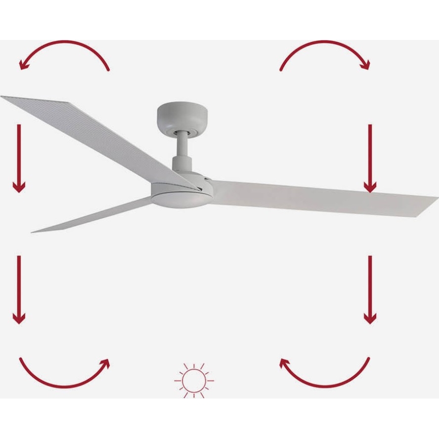 FARO 34290WP - Ventoinha de teto CRUISER L branco diâmetro 132 cm SMART + comando