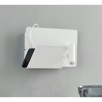 FARO 62124 - Foco de parede LED SUAU LED/3W/230V USB branco