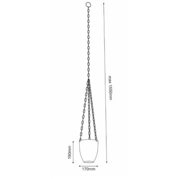 Floreira suspensa 155x17 cm branco