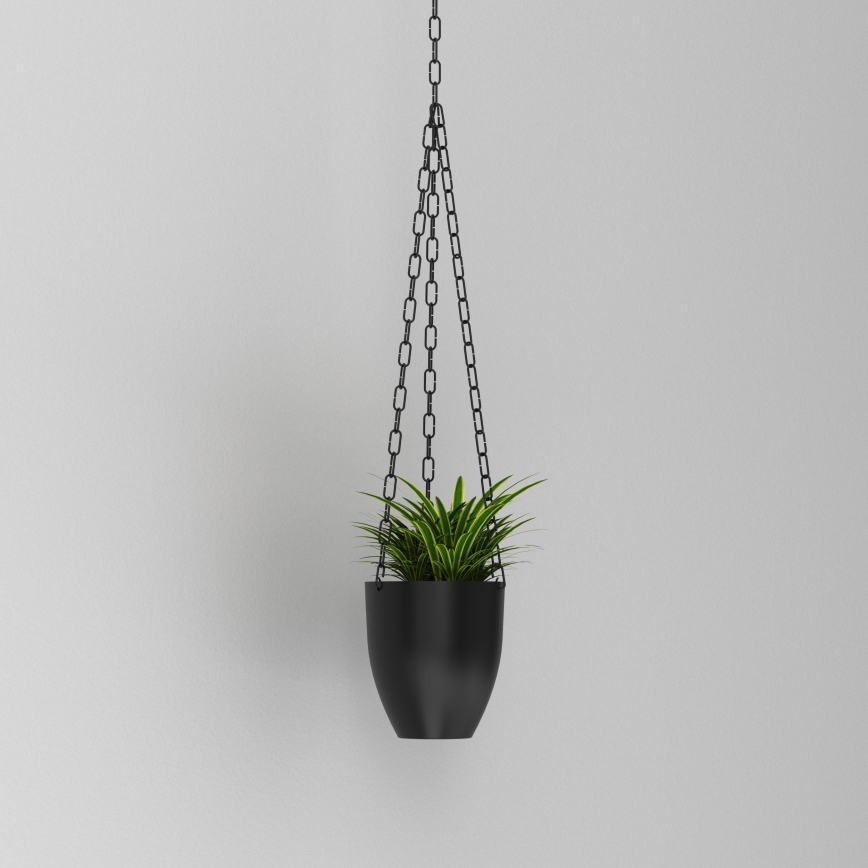 Floreira suspensa 155x17 cm preto