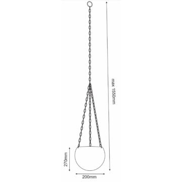 Floreira suspensa 155x20 cm branco