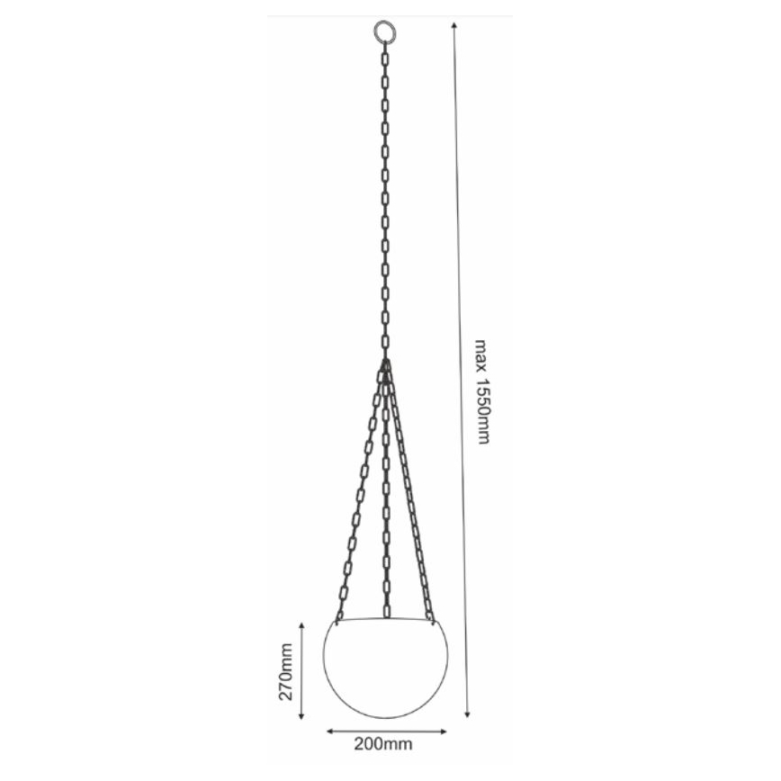 Floreira suspensa 155x20 cm branco