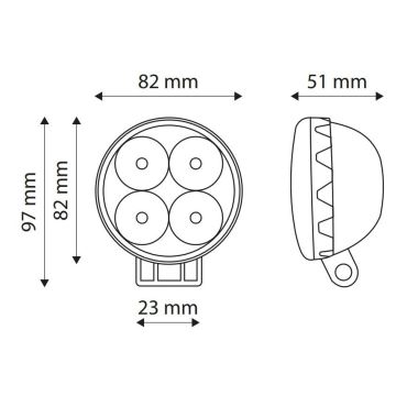 Foco de automóvel LED EPISTAR LED/12W/10-30V IP67 6000K