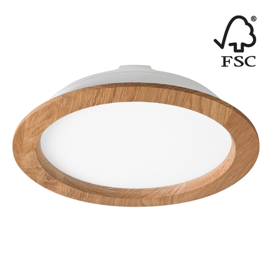 Foco de encastrar LED WOODY SPOT LED/23,5W/230V 4000K carvalho ø 23,5 cm