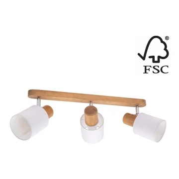 Foco de teto TRENDY 3xE27/15W/230V pinho - certificado por FSC