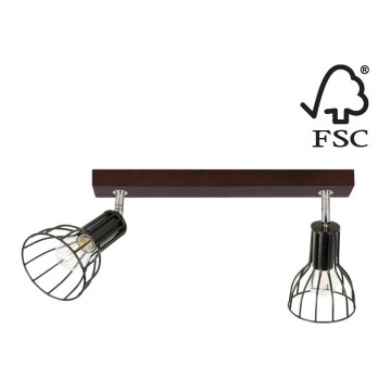 Foco MEGAN 2xE14/40W/230V faia - certificado por FSC