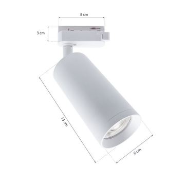 Foco MICA para sistema de carril 1xGU10/25W/230V monofásico branco