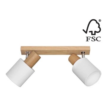 Foco TREEHOUSE 2xE27/25W/230V carvalho - certificado por FSC