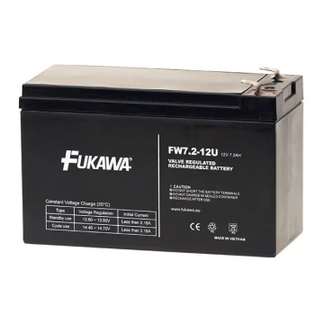 FUKAWA FW 7,2-12 F1U - Acumulador de chumbo-ácido 12V/7,2Ah/faston 4,7mm