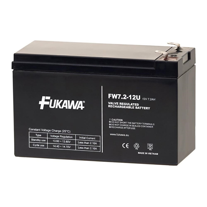FUKAWA FW 7,2-12 F2U - Acumulador de chumbo-ácido 12V/7,2Ah/faston 6,3mm