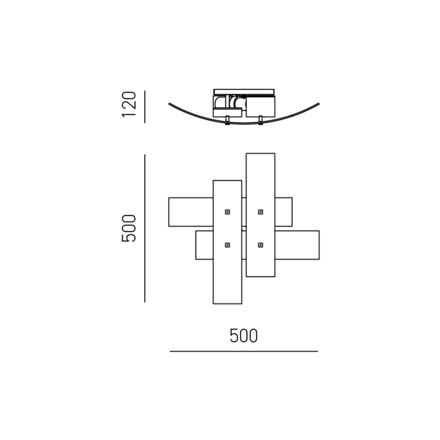Gea Luce LARA P P oro - Iluminação de teto LARA 2xE27/52W/230V 50 cm dourada