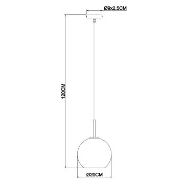 Globo - Candelabro num fio 1xE27/60W/230V