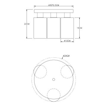 Globo - Iluminação de teto 3xE27/60W/230V