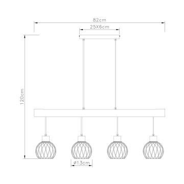 Globo - Candelabro suspenso 4xE27/15W/230V