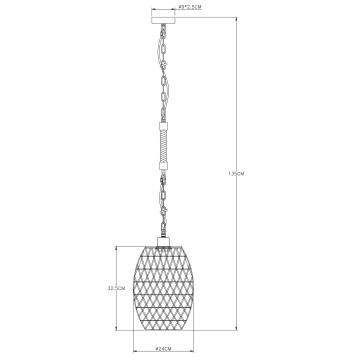 Globo - Candelabro suspenso 1xE27/60W/230V