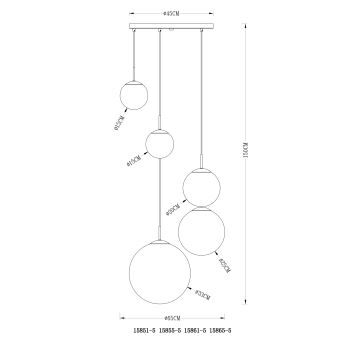 Globo - Candeeiro suspenso 5xE27/60W/230V diâmetro 65 cm