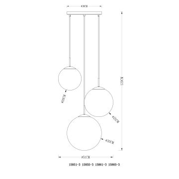 Globo - Candeeiro suspenso 3xE27/40W/230V diâmetro 51 cm