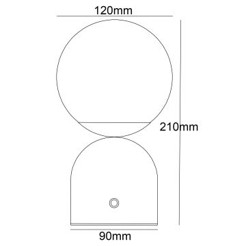 Globo - Candeeiro de mesa táctil LED com regulação LED/2W/5V 2700/4000/65000K 1800 mAh preto